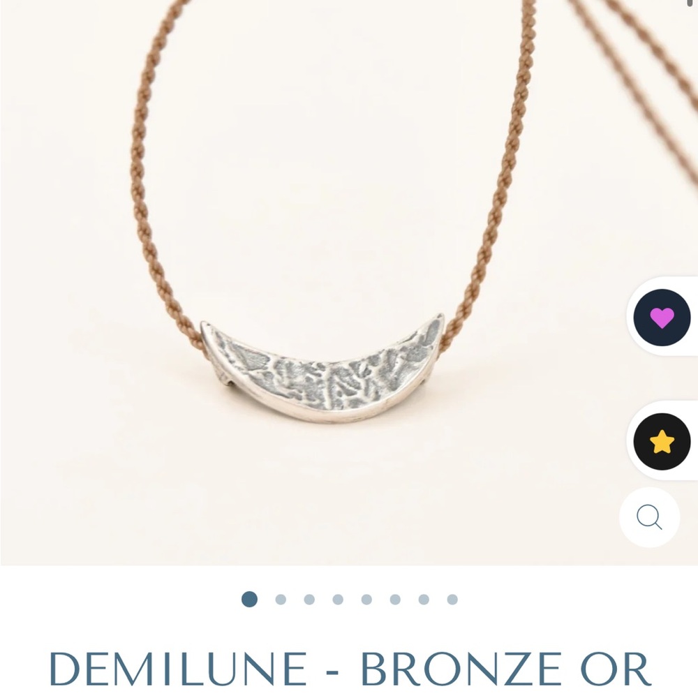 Demilune Silver Pendant Necklace